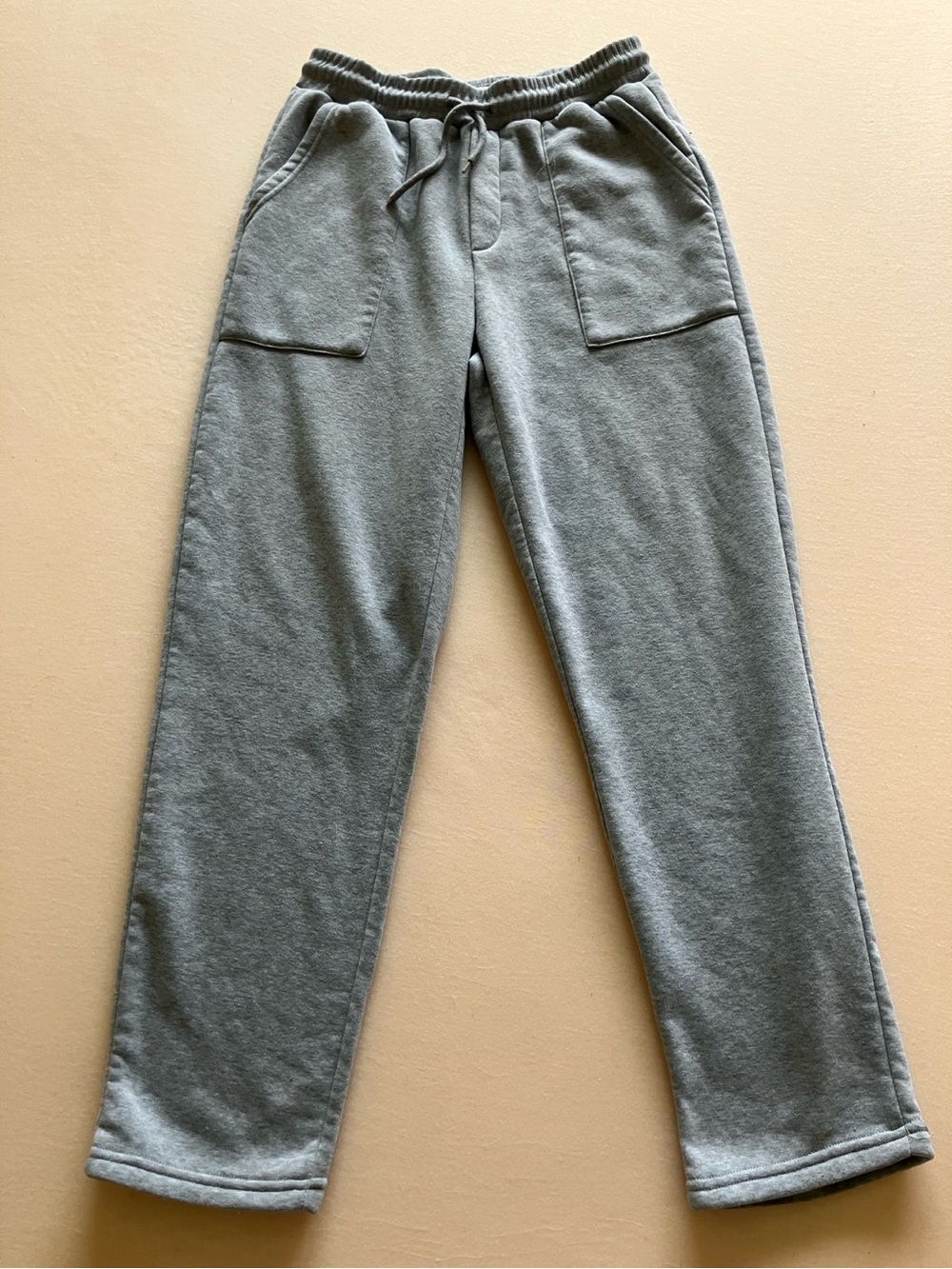 SHEIN Men’s S Grey Wide Leg Sweatpants - Elastic Drawstring Waist, Patch Pockets - Picture 2 of 5